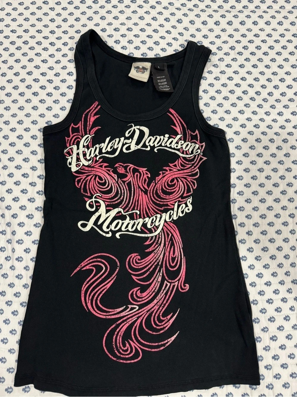 Harley-Davidson Women's Ribbed Phoenix Graphic Tank Top Large